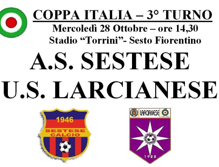 Coppa Italia: Mercoledì in programma Sestese - Larcianese